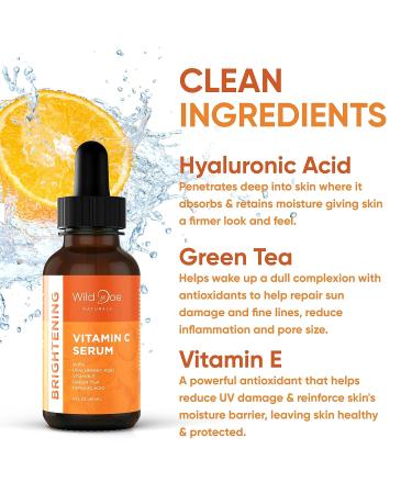 Vitamin C Serum with Hyaluronic Acid - Anti Aging, Pore Minimizer & Dark Spot Remover - 4 oz - Buy Online on GoSupps.com