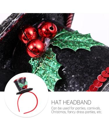 FRCOLOR Christmas Mini Top Hat Headband French Hat Headwear Glitter Hair Hoop with Bell for Xmas Holiday 1920s Gatsby Costume Party Supplies - Buy Online on GoSupps.com