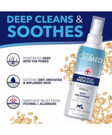 TropiClean OxyMed Medicated Dog Spray 236ml - Fast Relief for Dry Skin, Itching - Anti-Itch Formula - Buy Online on GoSupps.com