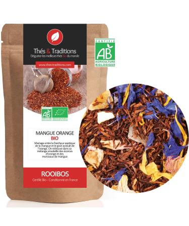 Th s & Traditions Organic Rooibos Mango Orange | 100g Loose Leaf Bag | Certified Organic Agriculture