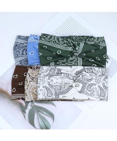 Kavya Wide Boho Headbands for Women - 6 Pack Multicoloured Hair Bands for Yoga & Sports - Buy Online on GoSupps.com