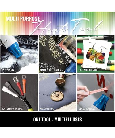 Pixiss Heat Tool Embossing Heat Gun with 4 Powders and Pad for Crafts, Arts, Candles, and Shrink Wrap - Buy Online on GoSupps.com