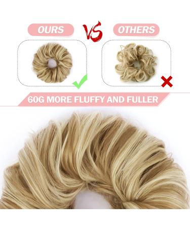 Vlasy Messy Bun Hair Piece Synthetic Hair Scrunchies Updo for Women F16/613# 60g - Curly Wavy Chignons Hair Extensions - Buy Online on GoSupps.com