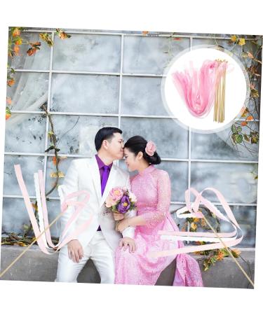 30pcs Heart-Shaped Pink Glitter Wedding Ribbon Sticks | Fairy Wands & Cosplay Decorations - Perfect for Events & Parties - Buy Online on GoSupps.com