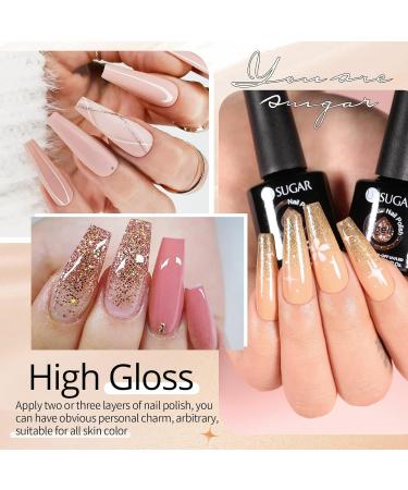 UR SUGAR Nude Gel Nail Polish Set - 12 Colours for French Manicure, All Seasons, Soak Off Varnish - Perfect Gifts for Women at Home, Wedding, Salon - Pink, White, Beige, Silver Glitter - Buy Online on GoSupps.com