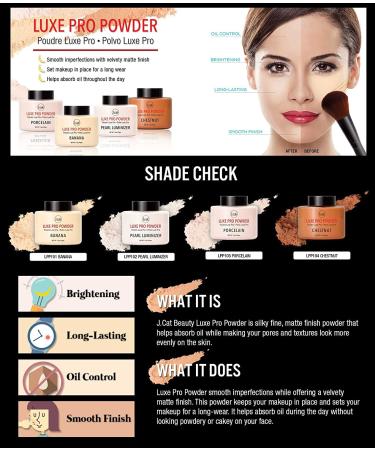 J.Cat Beauty Luxe Pro Powder LPP103 Porcelain 1.5 oz - Flawless Finish Makeup - Buy Online on GoSupps.com