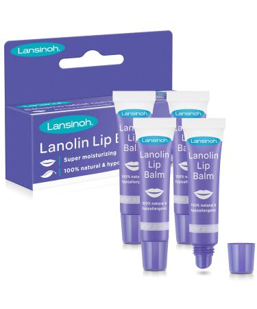 Lansinoh Lanolin Lip Balm, Pack of 4