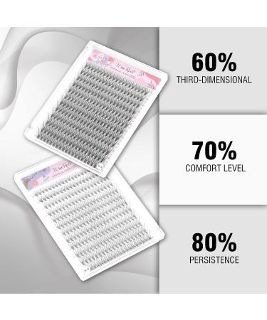 WineRozi 240 pcs 10D/20D Mixed Lash Clusters Extensions Handmade Lightweight False Eyelashes (20D 12-16mm) | DIY Home Eyelash Extensions - Buy Online on GoSupps.com