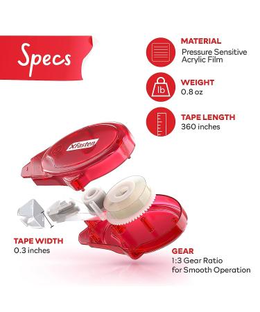 XFasten Double Sided Adhesive Roller 8mm x 30ft 4-Pack - Scrapbook Supplies for Adults - Photo Tape for Scrapbooking - Clear Tape - Buy Online on GoSupps.com