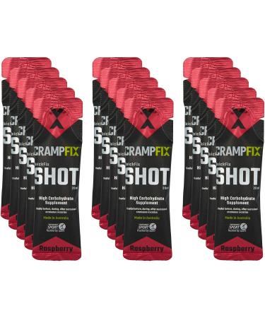 CrampFix Sports Shot, Prevents and Relieves Muscle Cramps in Seconds, Easy Carry Sachets, 15 Pack, All Natural, Raspberry