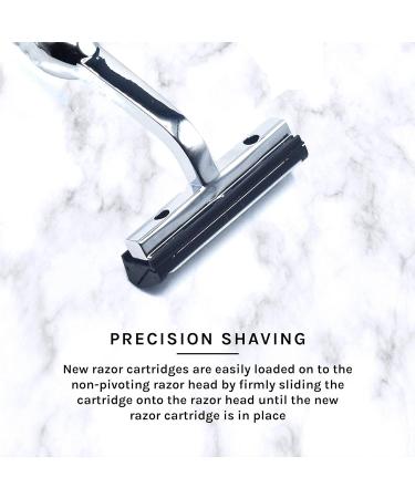 Taconic Shave Heavyweight Non-Pivoting Twin Blade Razor with Chrome Handle | Includes 10 Cartridge Blades - Buy Online on GoSupps.com