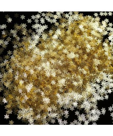 90pcs Gold Snowflake Nail Art Glitter - Christmas 3D Sequins for Stunning Manicure | International Shipping Available - Buy Online on GoSupps.com