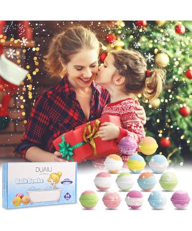 DUAIU Fizzy Bubble Bath Bombs Set of 14 with Essential Oil - Naturally Perfect for Birthday Mother's Day Gift Idea for Wife Monther and Girlfriend - Buy Online on GoSupps.com