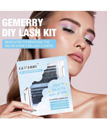 GEMERRY Cluster Lashes Kit: 240Pcs DIY D Curl 8-16mm Eyelash Extension Set with Bond, Seal, Glue Remover, Tweezers - B-KIT 30D+40D-0.07D - Buy Online on GoSupps.com