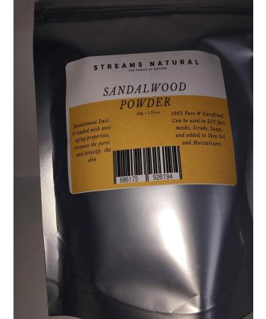 100% Pure Sandalwood Powder-50g by Streams Natural - Buy Online on GoSupps.com