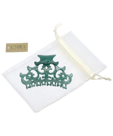 Camila Paris CP2403 Large Green French Hair Clips for Women - Antique Girls Hair Claw Jaw Fashion 3.5 Inch - Durable Styling Accessories Made in France - Buy Online on GoSupps.com