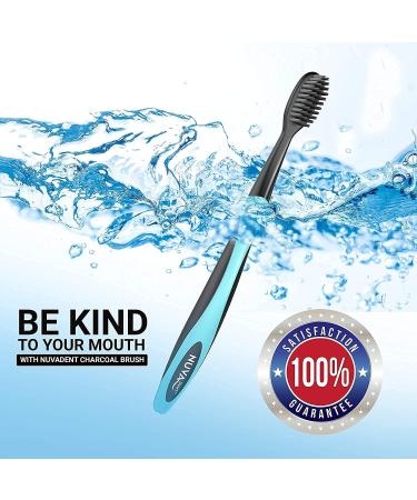 Nuva Dent Ultra Soft Charcoal Toothbrush - Gentle Slim Brush Head - Whitens Teeth - 6 Pack - Buy Online on GoSupps.com