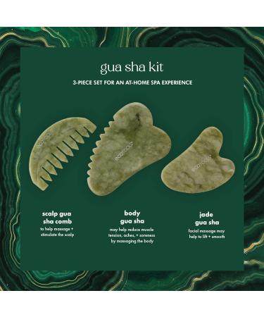 EcoTools Limited Edition Gua Sha Kit Scalp Body & Face Jade Stone Gua Shas Sculpt Depuff & Massage 3 Piece Gift Set Gua Sha Set 3CT - Buy Online on GoSupps.com