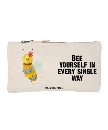 Mr. & Mrs. Panda size S Small make -up bag Bee flower - gift spring folder case cosmetics bag cosmetics bumblebee makeup wasp white s small