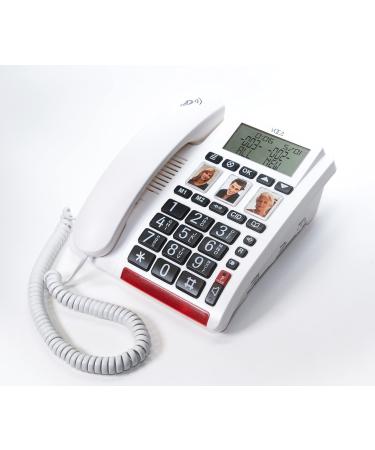 VOCA Big Button Phone for Elderly | CP130 Amplified Telephone | Loud Phones for Hard of Hearing | Caller ID Display | Hearing Aid Compatible Phones | Ideal Choice for Hearing & Vision Impaired