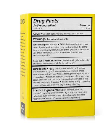 6% Sulfur Medicated Skin Cleansing Soap Bar - 4oz | Effective Acne Treatment & Skin Care | International Shipping Available - Buy Online on GoSupps.com