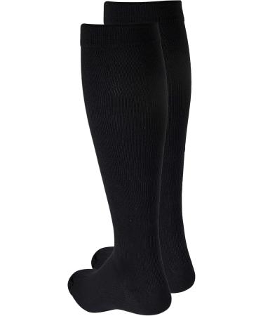 Truform Compression Socks for Men - 15-20 mmHg Knee High Dress Socks - Black Large (1 Pair) - Comfortable & Supportive - Buy Online on GoSupps.com