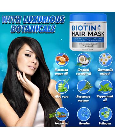 Biotin Hair Mask with Argan Oil - Deep Conditioning Treatment for Dry, Damaged Hair - Split End Repair and Hydrating Moisturizer - Buy Online on GoSupps.com