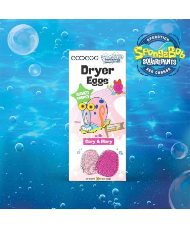 SpongeBob x Ecoegg Gary & Mary Dryer Balls - Fragrance Free Hypoallergenic Eco-Friendly Reduces Dryer Time by 28 - Buy Online on GoSupps.com