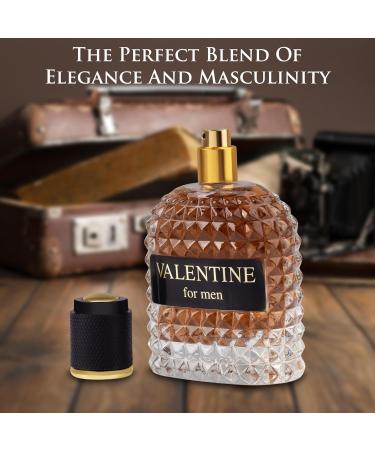 Valentine for Men EDP 3.4 fl Oz- Top Notes of Woody & Outdoor of Sweet Myrtle & Zesty Bergamot - Middle Scent of Roasted Coffee Bean Chocolate & Hazelnut - Free of Paraben - Elegant 100ml Bottle - Buy Online on GoSupps.com