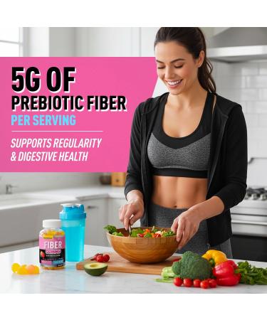 Helix Heal Prebiotic Fiber Gummies for Adults - 5g Fiber per Serving (Chicory Root/Inulin) Digestive Health & Regularity Support Orange & Mixed Berry Flavor 3 Gummies/Serving 60CT - Buy Online on GoSupps.com