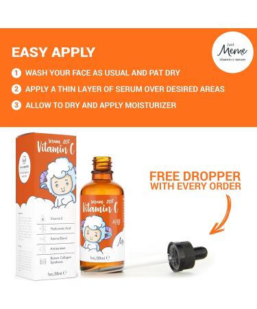 MeMe Vitamin C Serum for Face | Korean Skin Care with Hyaluronic Acid, Retinol & Vitamin E | Anti Wrinkle Eye Serum | Dark Circles Remover - Dermaroller Suitable - Buy Online on GoSupps.com