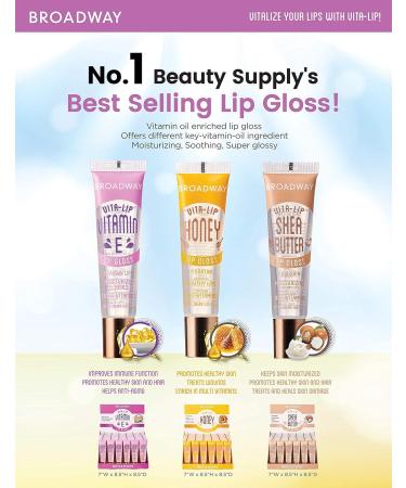 6 Pack Broadway Vita-Lip Gloss with Honey, Shea Butter, and Vitamin E Oil by Kiss Cosmetics - Buy Online on GoSupps.com