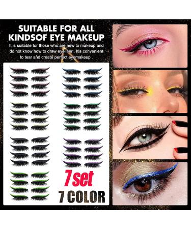 7 Set Eyeliner & Eyelash Stickers - Reusable Eyeshadow Stickers | Complete 2-in-1 Makeup Set for Perfect Eyeliner Looks - Buy Online on GoSupps.com