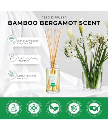 Natural Reed Diffuser Set - Clean Bamboo Bergamot Aromatherapy | DANI Naturals - Alcohol Free | 10 Sticks 3.5 oz - Buy Online on GoSupps.com