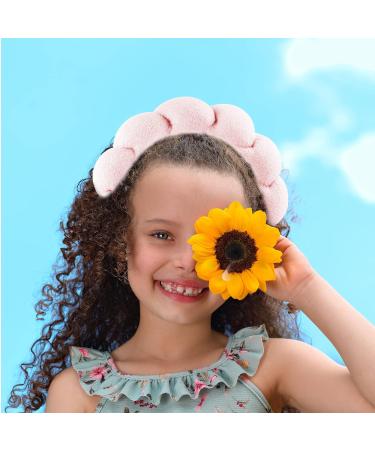 NorthEarth Spa Headband for Women 2 Pack - Sponge & Terry Cloth Fabric Headband for Skincare, Makeup Removal & Shower - Pink & Blue - Buy Online on GoSupps.com