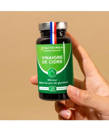 Apple Cider Vinegar - 1500 mg - With Chromium - Helps with Weight Loss Control Blood Sugar Levels - Alternative to Morosil - Neutral Flavor - 120 Vegan Capsules - Nutrimea - Made in France - Buy Online on GoSupps.com