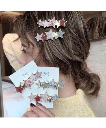 Yheakne Heart Hair Clip Cute Hair Clip for Women and Girls (Pink Star)