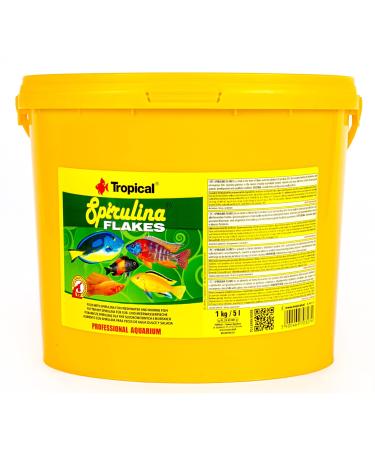 Tropical SPIRULINA Flakes 5L / 1kg - Food with spirulina for freshwater and saltwater fish