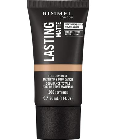 Rimmel Lasting Matte Full Coverage Foundation 30ml - Soft Beige | Lightweight Formula | Pack of 1 - Buy Online on GoSupps.com