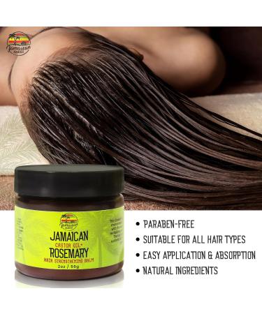 Hair Strengthening Balm - 2 fl oz | Nourishing Castor Oil & Rosemary Formula for Strong Thick Healthy Hair | Jamaican Amber - Buy Online on GoSupps.com