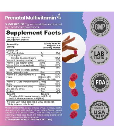 BIRTH CORE Prenatal Vitamins with CoQ10 - 2 Bottles Multivitamin Gummies for Women | DHA, Folic Acid, Cardiovascular & Antioxidant Support | Conception & Fertility Supplements - Buy Online on GoSupps.com