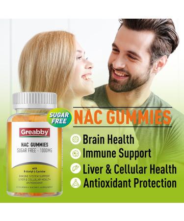 Buy Sugar Free NAC Gummies 1000mg Vegan Antioxidant Supplement for Lung & Liver Health | 60ct Orange Flavor - Buy Online on GoSupps.com