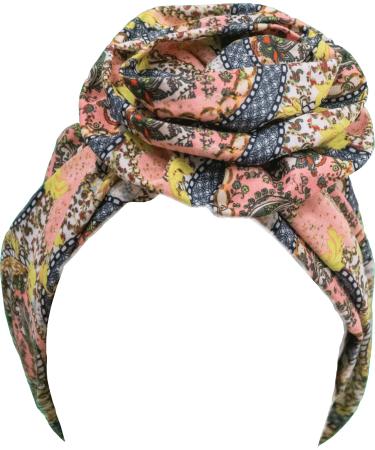 TouchUps Hair Bun Cap Hair Protection Head Wrap Hairbun Cap Wrap African Turban Pattern Headwrap Headscarf Light Green Light Pink One size