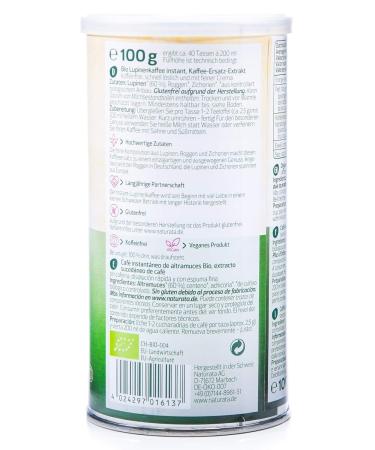 Naturata Organic Lupin Coffee - Instant Tasteless 2x100g Can | Buy Internationally - Buy Online on GoSupps.com
