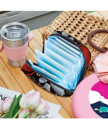 Stylish Menstruation Pad Bags with Zipper | Women's Napkin & Tampon Bags in Heart Pistol & Rose Patterns - Buy Online on GoSupps.com