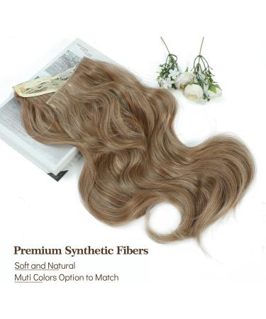 20 Golden Brown Synthetic Curly Hair Extensions with Adjustable Clips | Secret Invisible Hair Pieces for Women - Buy Online on GoSupps.com