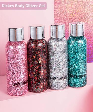 Glitzer Face Gel - Mermaid Sequins Glitter Body Gel | Festival Makeup | 3 Pack Gold Silver & White - Buy Online on GoSupps.com