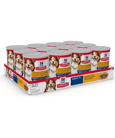 Hill's Science Diet Senior Wet Dog Food Adult 7+ Chicken & Vegetable Stew 12 Pack - Buy Online on GoSupps.com