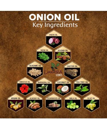 Luxura Sciences Onion Hair Oil - 100% Pure & Natural | 14 Essential Oils | 250ml - Boost Hair Growth & Nourishment - Buy Online on GoSupps.com