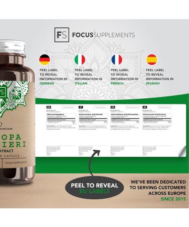 Bacopa Monnieri Capsules - Vegan 120 Brahmi Capsules | 500mg Bacopa Per Serving | Non-GMO & Gluten-Free | Made in UK - Buy Online on GoSupps.com